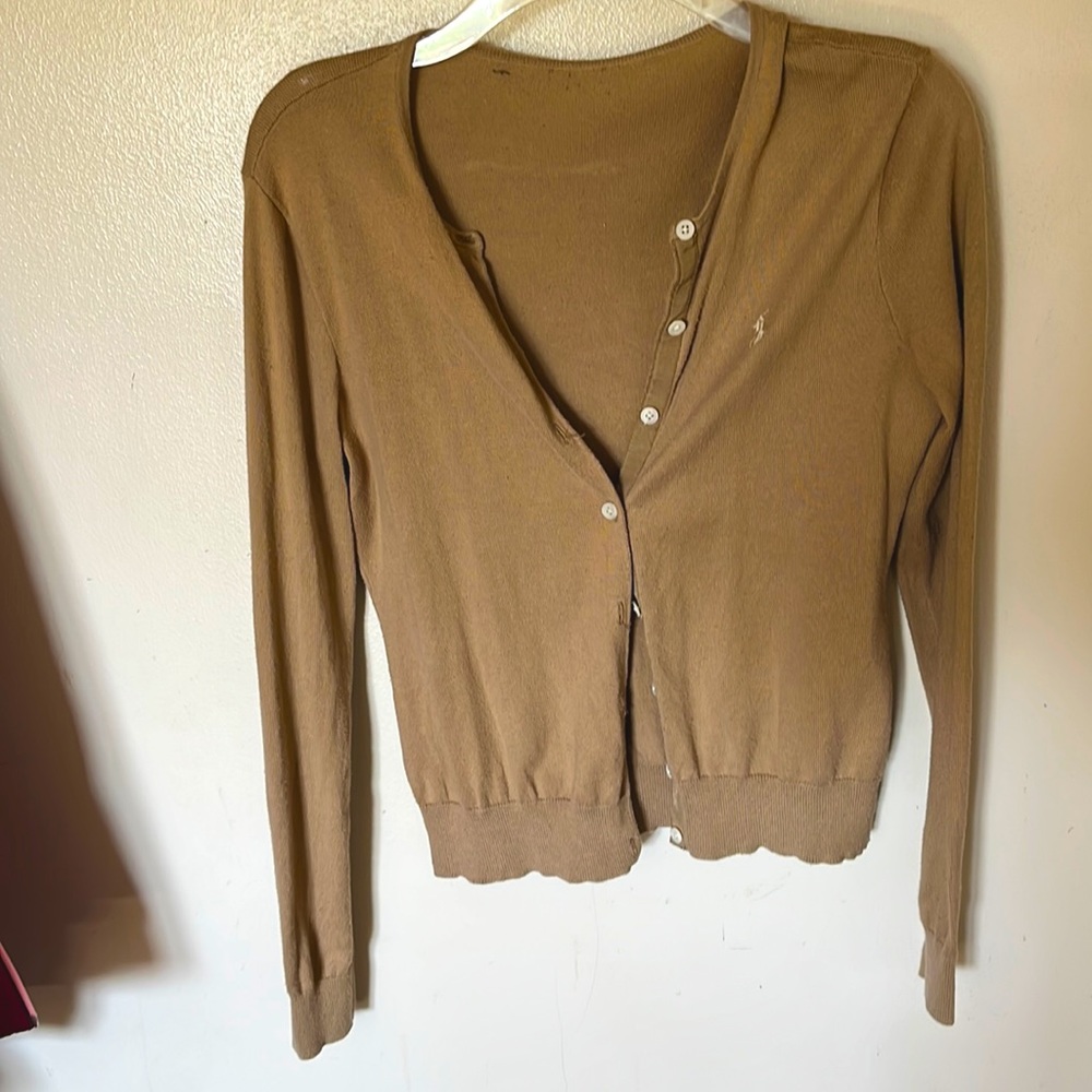 Tan Polo Cardigan Small